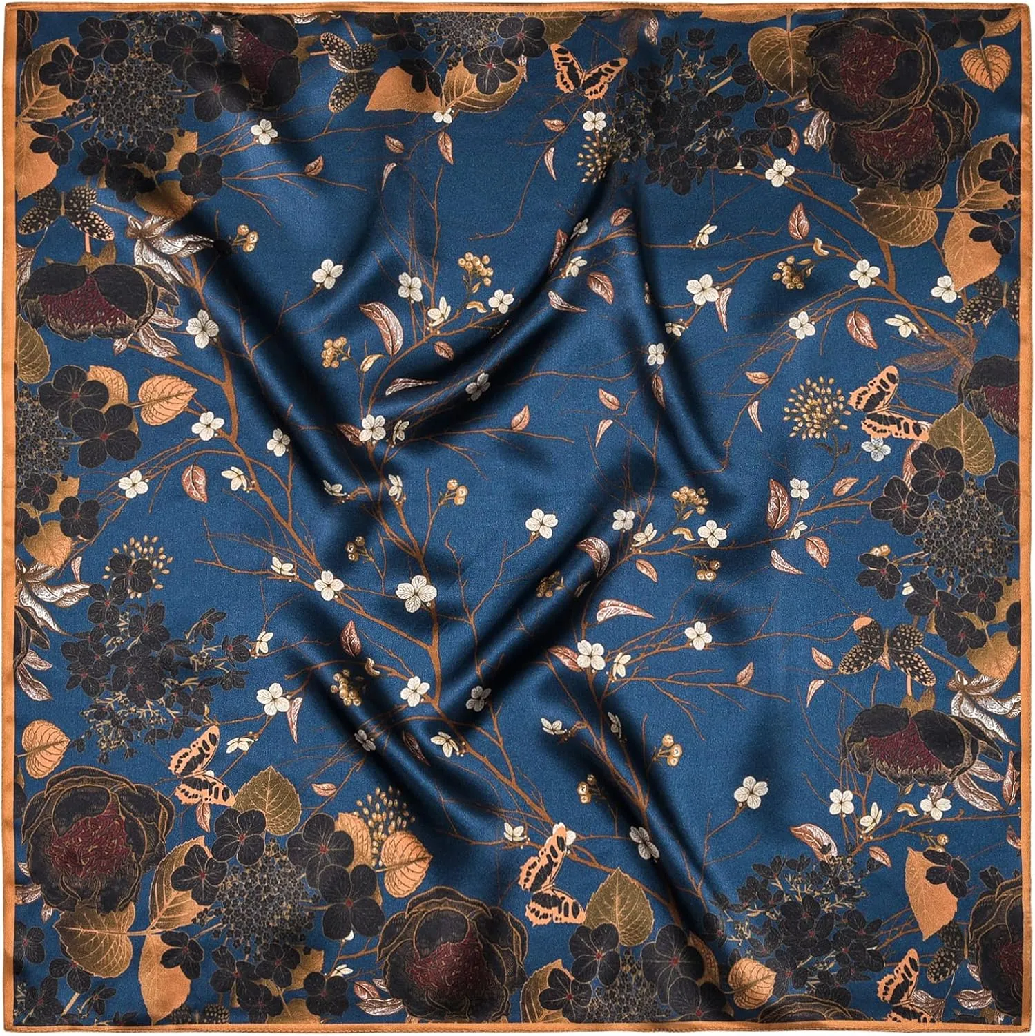 100% Pure Mulberry Silk Square Scarf 25.6" X25.6'' - Head & Neck Scarf for Women, Gift-Packaged