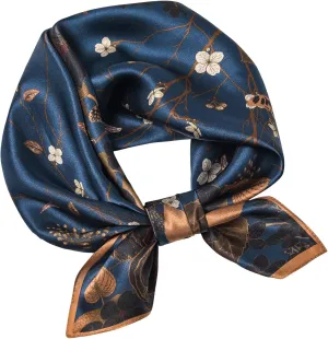 100% Pure Mulberry Silk Square Scarf 25.6" X25.6'' - Head & Neck Scarf for Women, Gift-Packaged