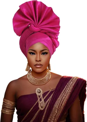 Auto Gele African Head Tie of Nigeria ASO Oke Headwraps Hat Turban Wedding Party Handmade Elegant Hair Wear Cap for Women