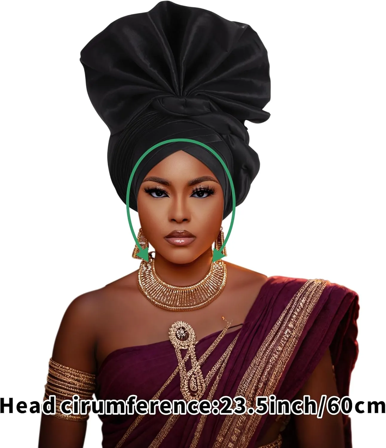 Auto Gele African Head Tie of Nigeria ASO Oke Headwraps Hat Turban Wedding Party Handmade Elegant Hair Wear Cap for Women