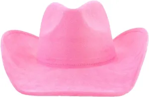 Big Roll Brim Cowboy Hat Top Cap for Men Women Cowgirl Hat Felt Fedora Hats Outdoor Sun Hat Babi pnnrk 56-58CM, Medium
