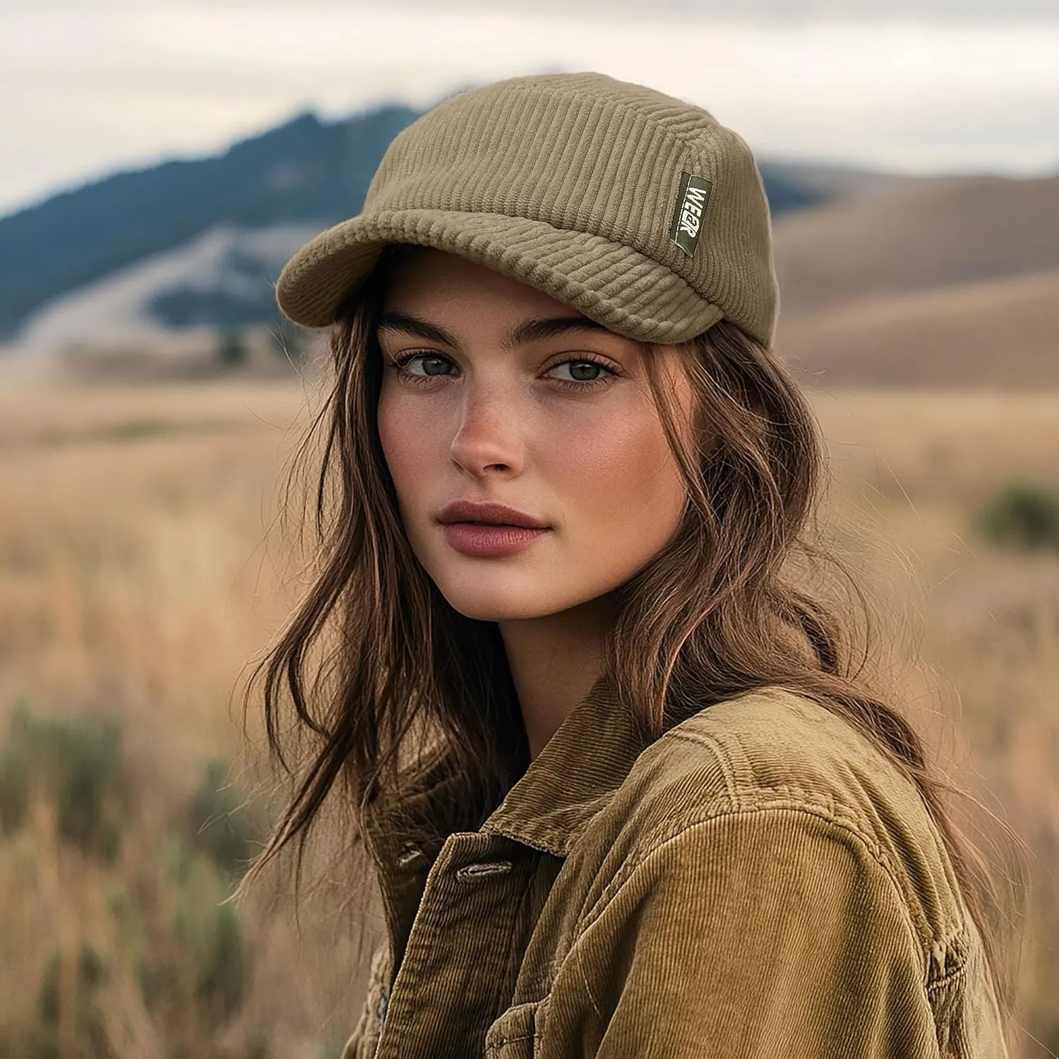 Clakllie Corduroy 5 Panel Hat Short Brim Baseball Cap Urban Street Flat Bill Hats Cooling Trucker Hats Snapback Fitted Cap