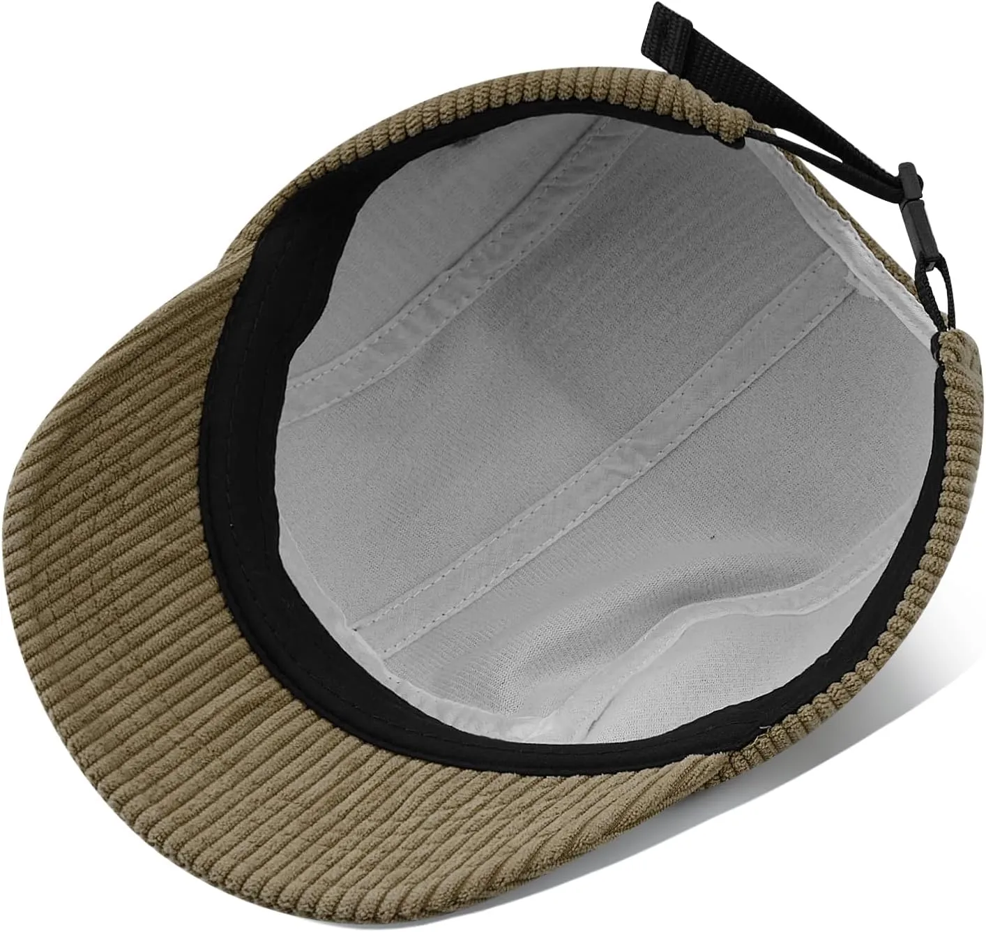 Clakllie Corduroy 5 Panel Hat Short Brim Baseball Cap Urban Street Flat Bill Hats Cooling Trucker Hats Snapback Fitted Cap
