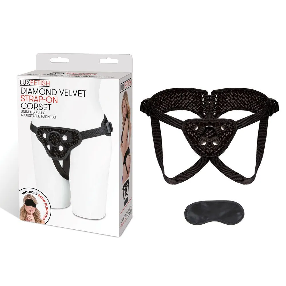 Diamond Velvet Strap-on Corset Set