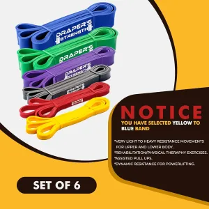 Draper's Strength Heavy Duty Resistance Stretch Loop Bands for Powerlifting Workout Exercise and Assisted Pull Ups