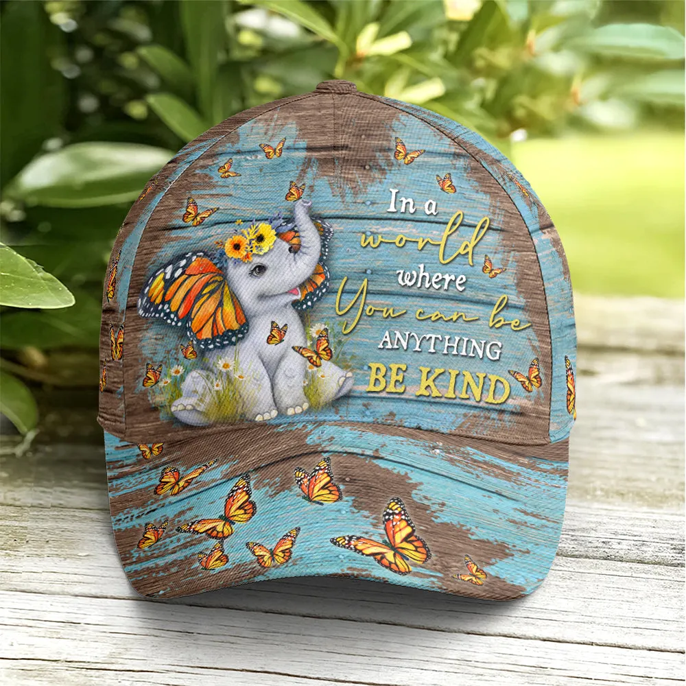 Elephant Butterfly In A Word Where You Can Be Jean Style Baseball Cap Coolspod