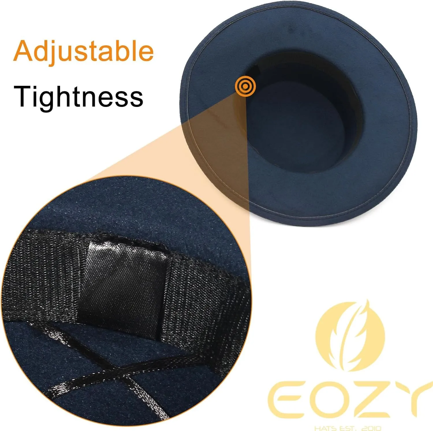 EOZY Women Men Classic Felt Fedora Hat Wide Brim Flat Top Jazz Panama Hat Casual Party Church Hat