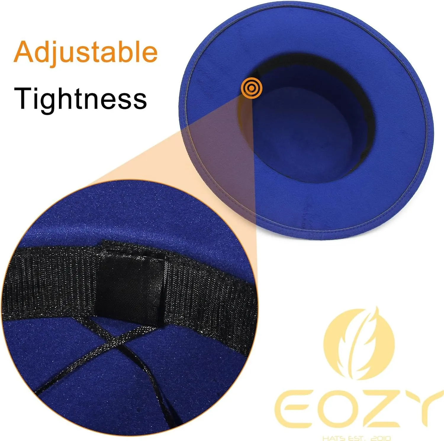 EOZY Women Men Classic Felt Fedora Hat Wide Brim Flat Top Jazz Panama Hat Casual Party Church Hat