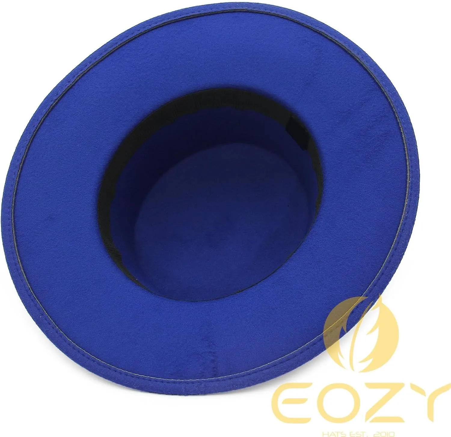 EOZY Women Men Classic Felt Fedora Hat Wide Brim Flat Top Jazz Panama Hat Casual Party Church Hat