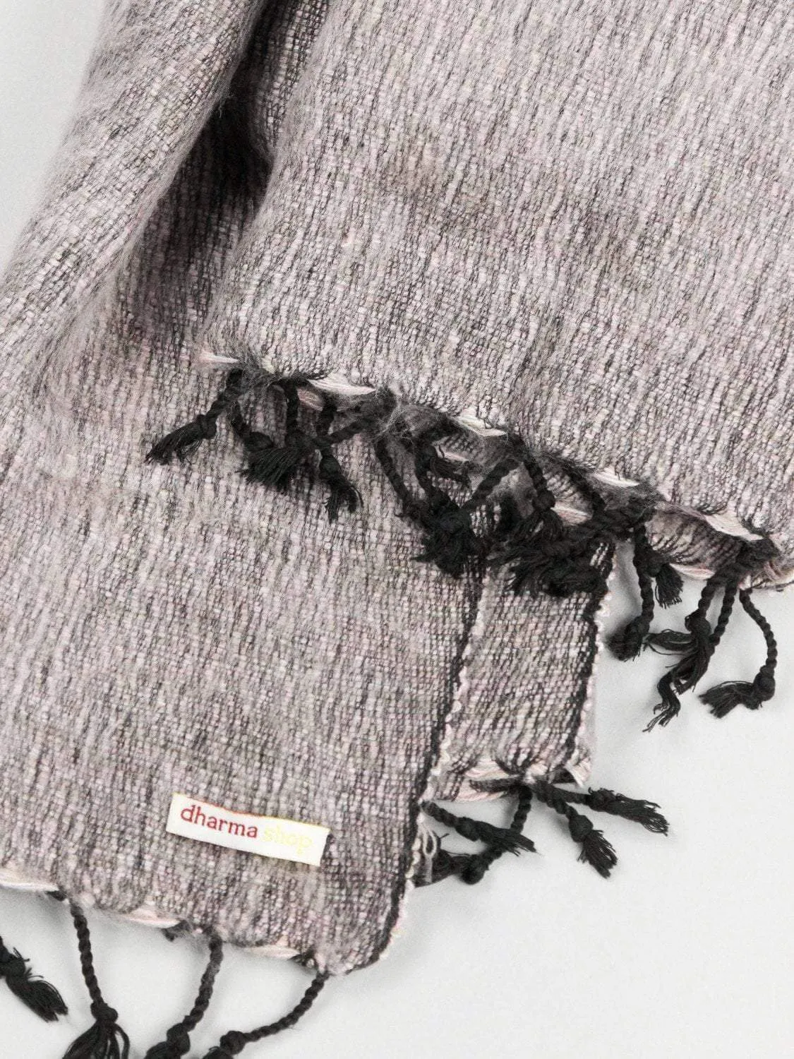 Gray with Pink Touch Himalayan Scarf