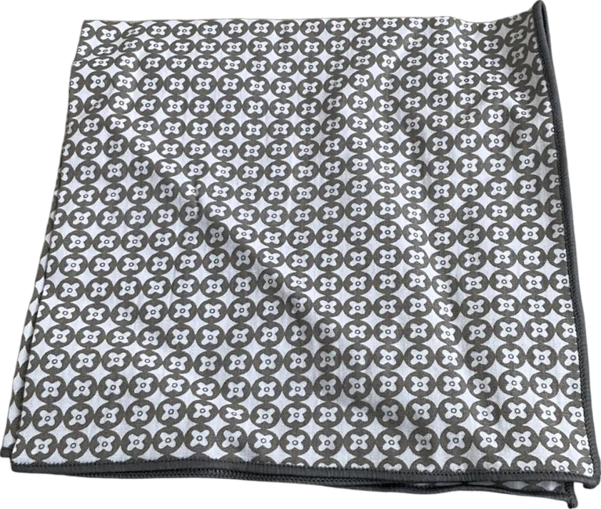 Grey Patterned Square Scarf One Size