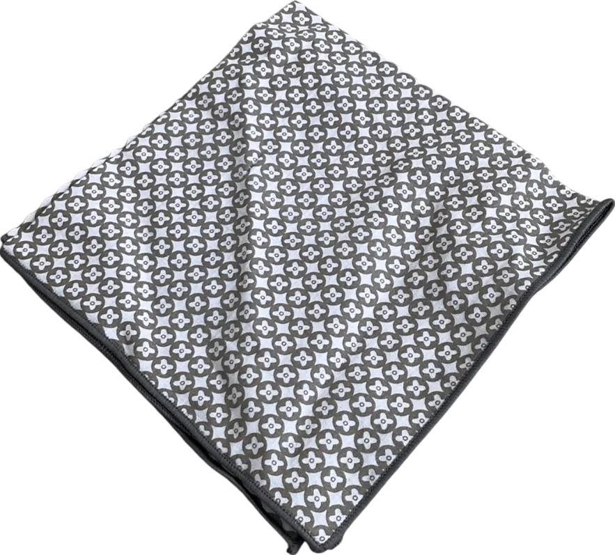 Grey Patterned Square Scarf One Size