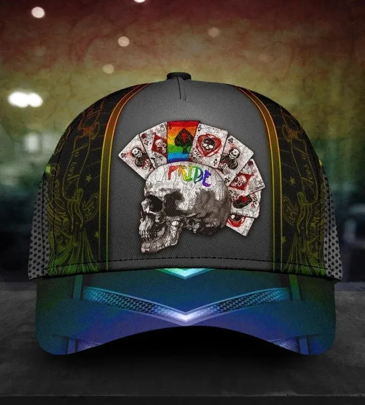 LGBT Pride Cap She's Mine Rainbow Hand Hexagonal Texture Printing 3D Baseball Cap Hat