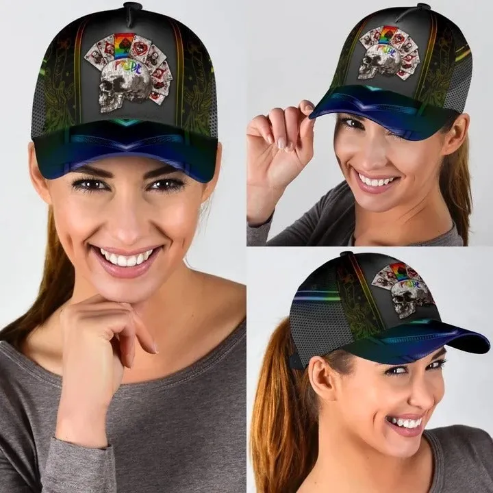 LGBT Pride Cap She's Mine Rainbow Hand Hexagonal Texture Printing 3D Baseball Cap Hat