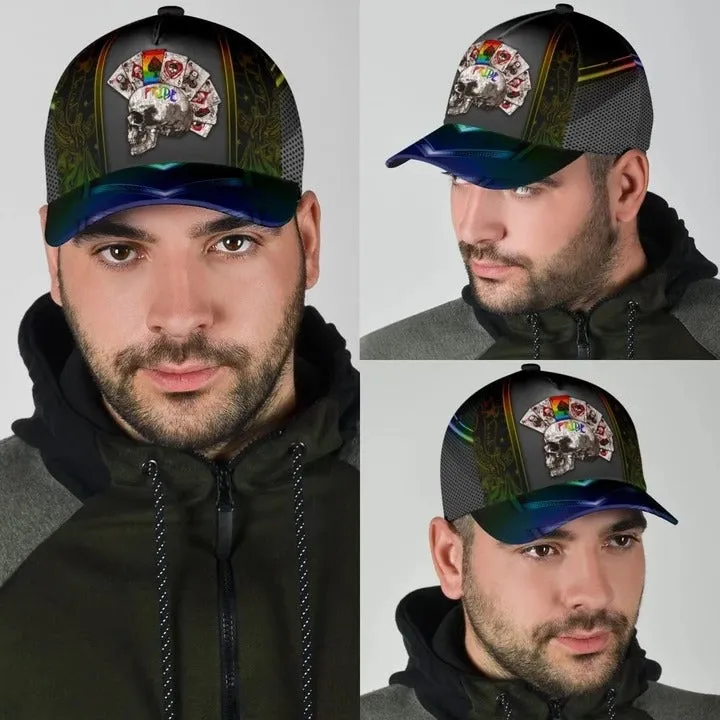 LGBT Pride Cap She's Mine Rainbow Hand Hexagonal Texture Printing 3D Baseball Cap Hat