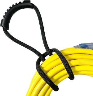 Loop-It Storage Straps by Wrap-It Storage - 18-inch (3-Pack) Black - Extension Cord Organizer, Vacuum Hose Holder, Shop Storage, Air or Water Hose Organizer for your Home, Garage, Boat, RV and More