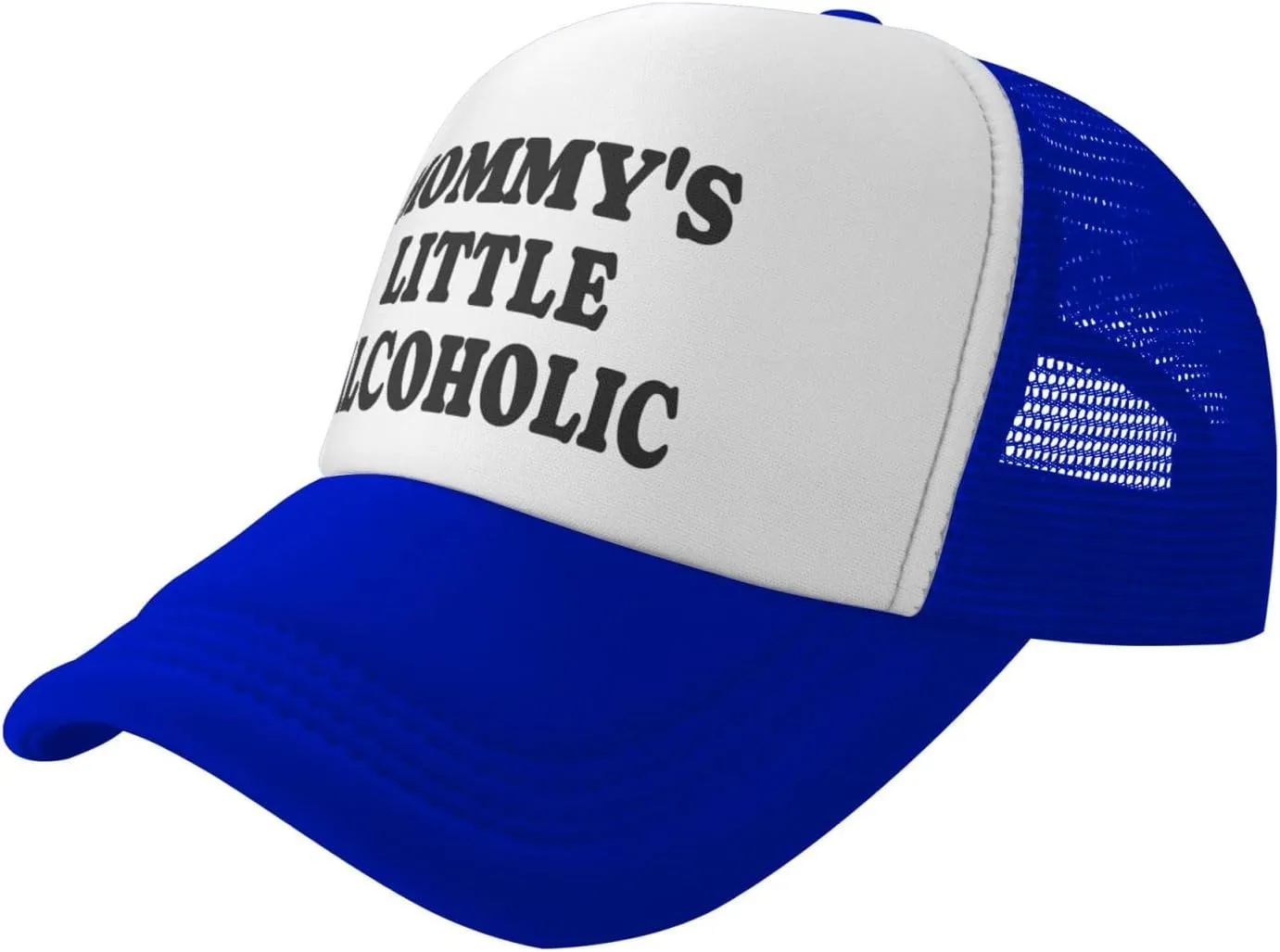Mommy's Little Alcoholic Hat Funny Trucker Hats Mesh Baseball Cap, Adjustable Fishing Caps Hat for Men Women