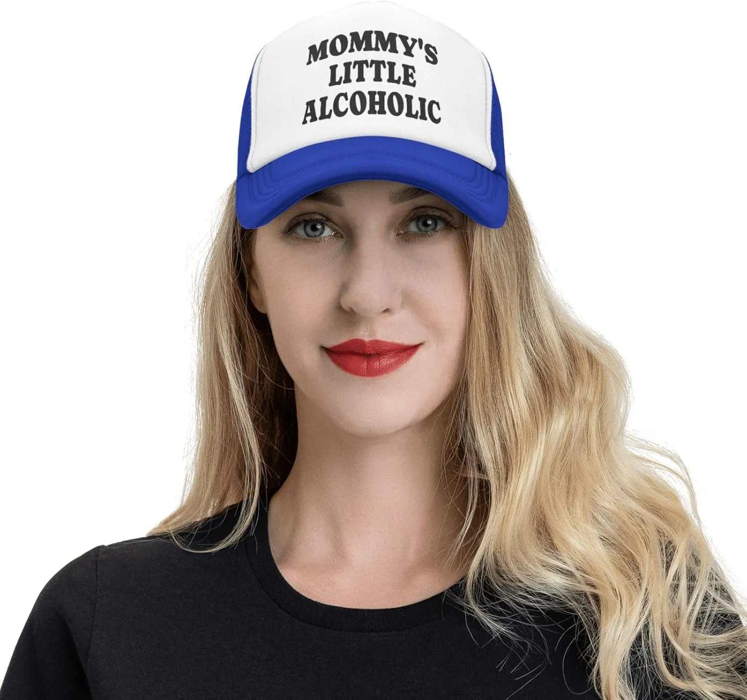 Mommy's Little Alcoholic Hat Funny Trucker Hats Mesh Baseball Cap, Adjustable Fishing Caps Hat for Men Women