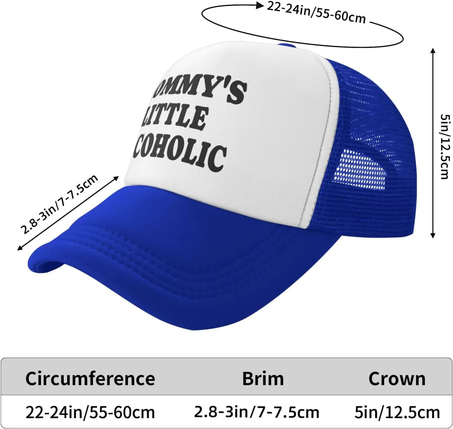 Mommy's Little Alcoholic Hat Funny Trucker Hats Mesh Baseball Cap, Adjustable Fishing Caps Hat for Men Women