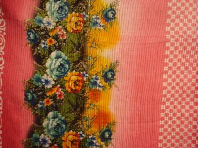 Printed Pleated Chiffon Wrap/Sarong