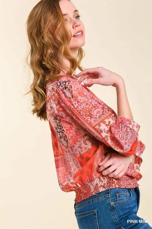 Puff Sleeve Wrap Top