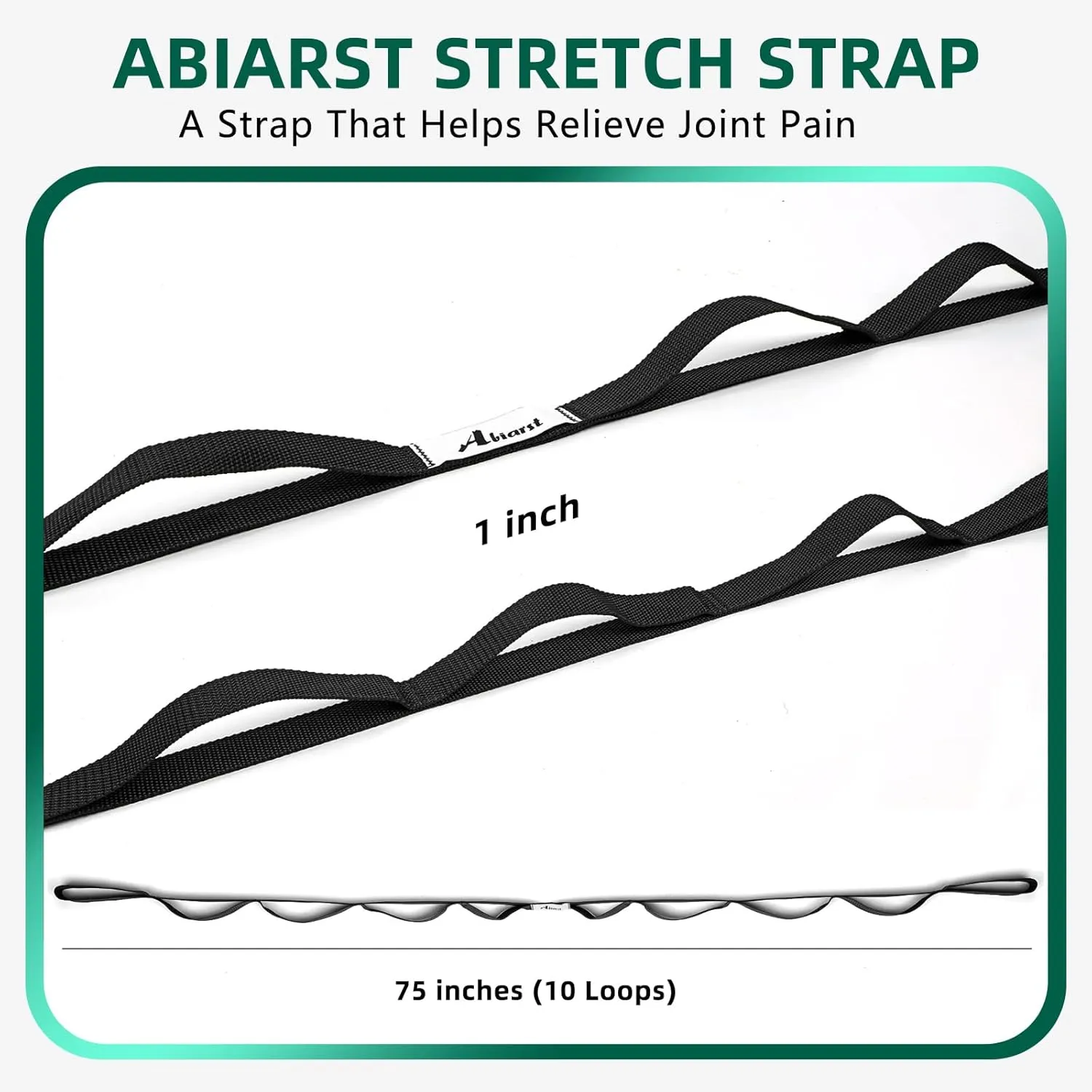Stretching Strap Yoga Straps for Physical Therapy, 10 Loops Non-Elastic Stretch Band for Pilates, Flexibility, Exercise and Gymnastics