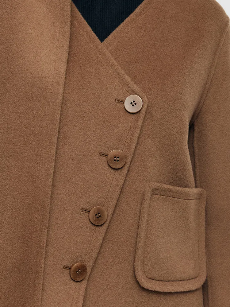Tencel Wool Blend Jacket With Scarf