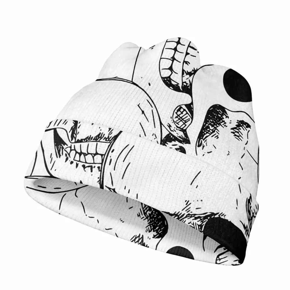 Terrible White Skull Print Warm Knitted Beanies Hat