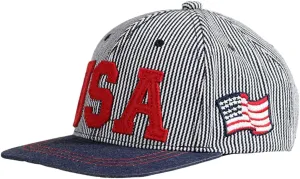 Toddler-Striped-Baseball-Hat American-Flag Snapback Hat Boys Cotton Sun Hat