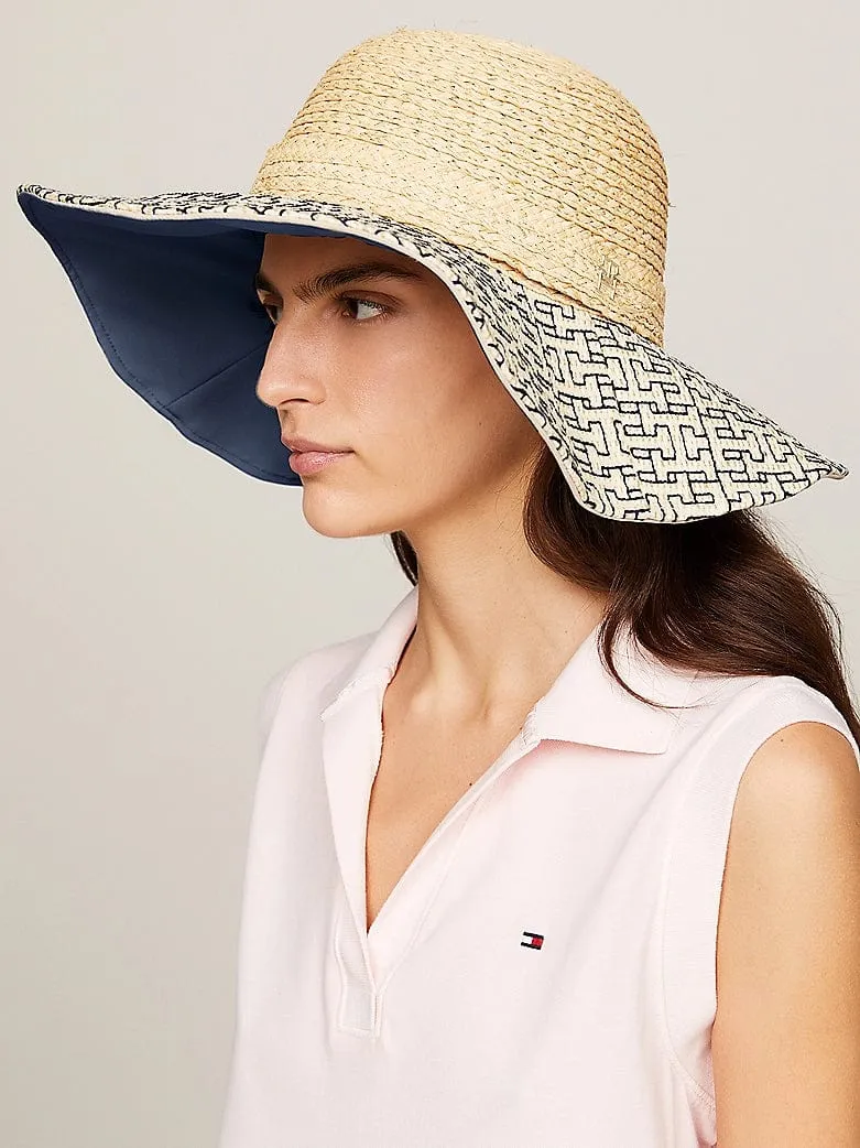 Tommy Hilfiger Beach Summer Straw Hat in Calico