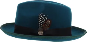 Unisex Wool Felt Hat Cowboy Hat Bowknot Adjustable Wide Brim Jazz for Men and Women Suitable for Wild West Costumes Green
