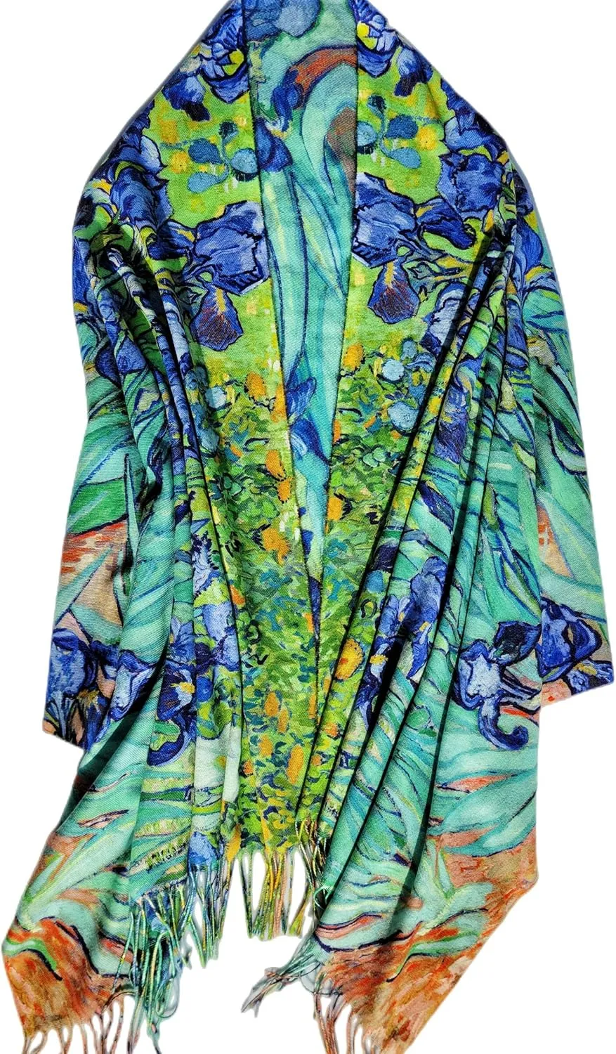 VENVSBEE Reversible Soft Cashmere Feel Scarf Large Shawl Wrap Double-side Art Print Warm Pashmina Klimt Van Gogh Gifts