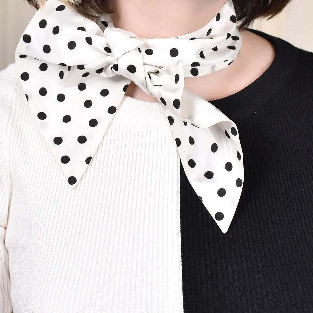 Vintage Polka Dot Gloves with Neck Tie