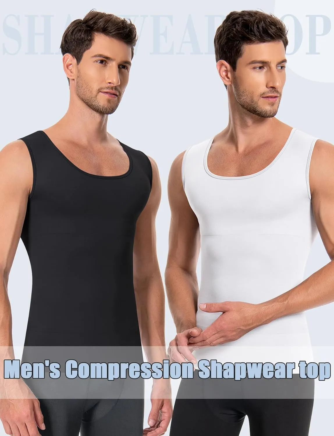 VVX Compression Shirt Men Sleeveless Slimming Undershirt Shapewear Tummy Control Body Shaper Seamless Tank Top