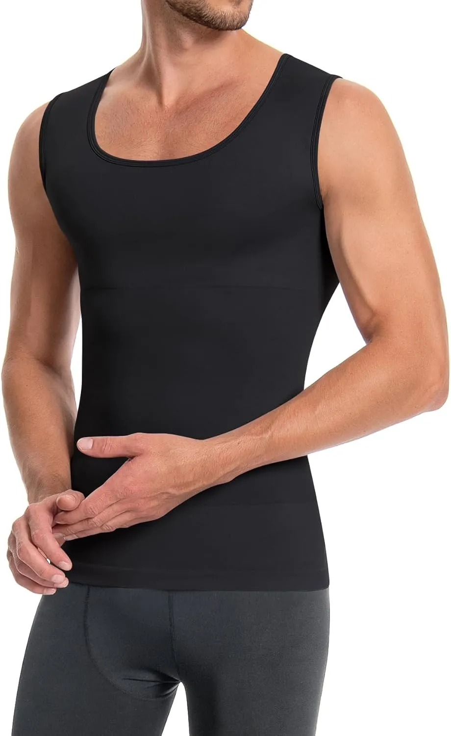 VVX Compression Shirt Men Sleeveless Slimming Undershirt Shapewear Tummy Control Body Shaper Seamless Tank Top