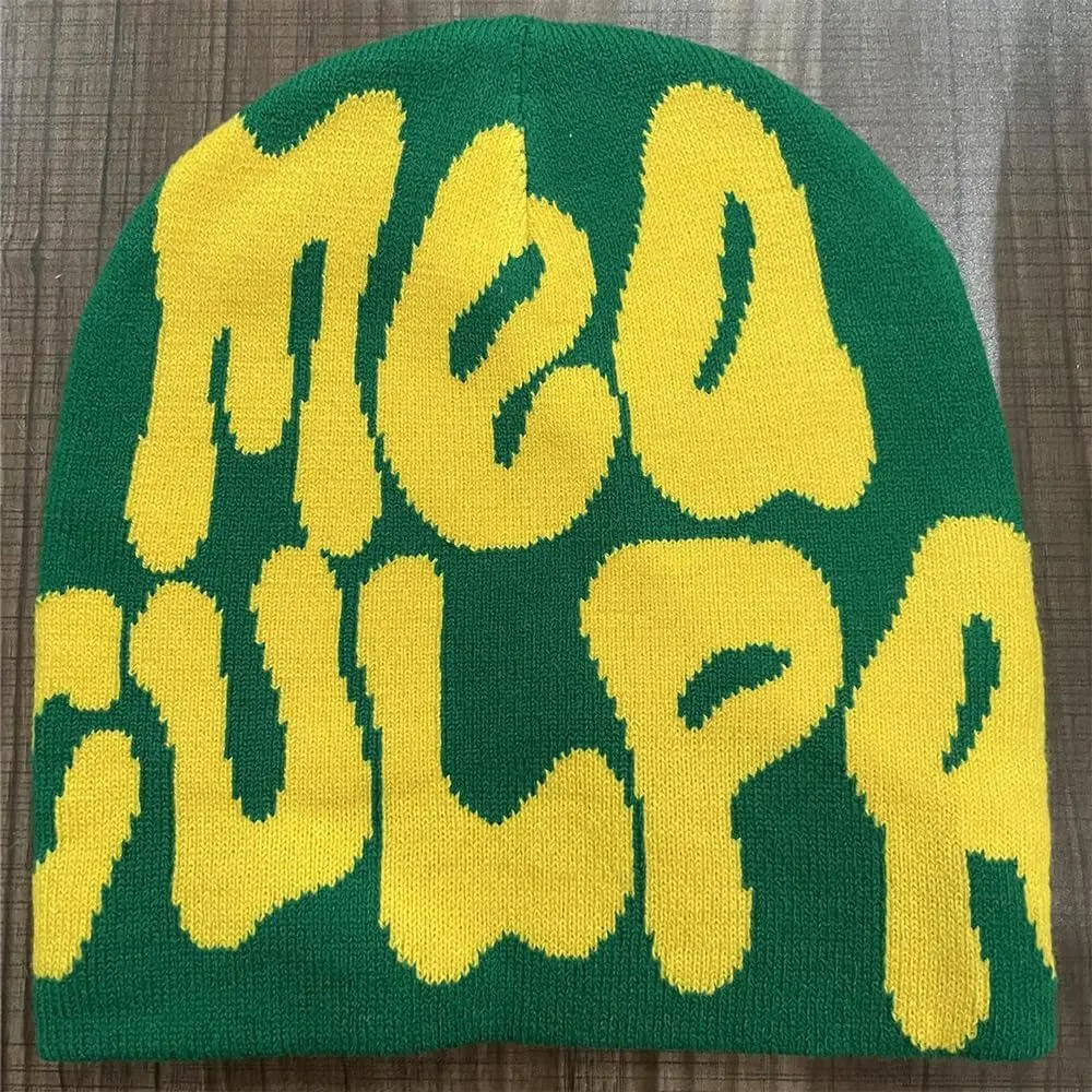 Y2k Spider Beanie Hat Beanie MEA Culpa Wireless Acrylic Knit Skull Cap Winter Warm Hats for Women Man Teenagers